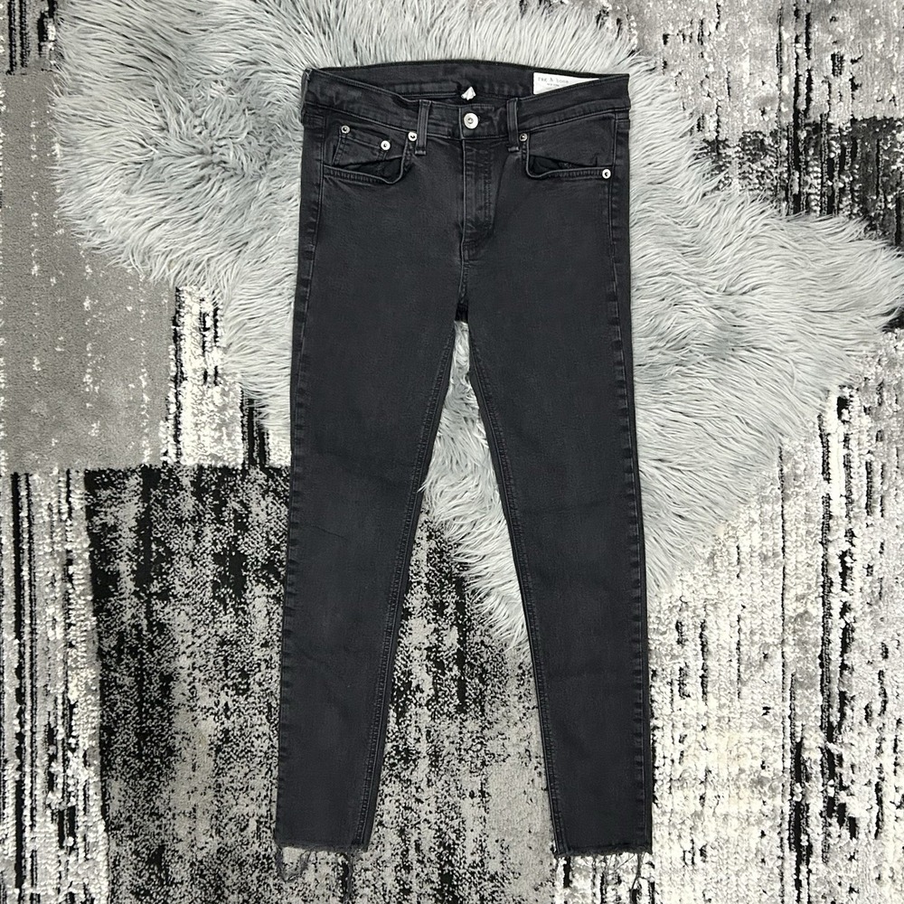 Rag & Bone Women's Black Ankle High Rise Skinny Jeans Zip Denim Size‎ 29